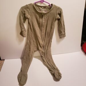 Posh Peanut Olive Waffle Footie Zipper